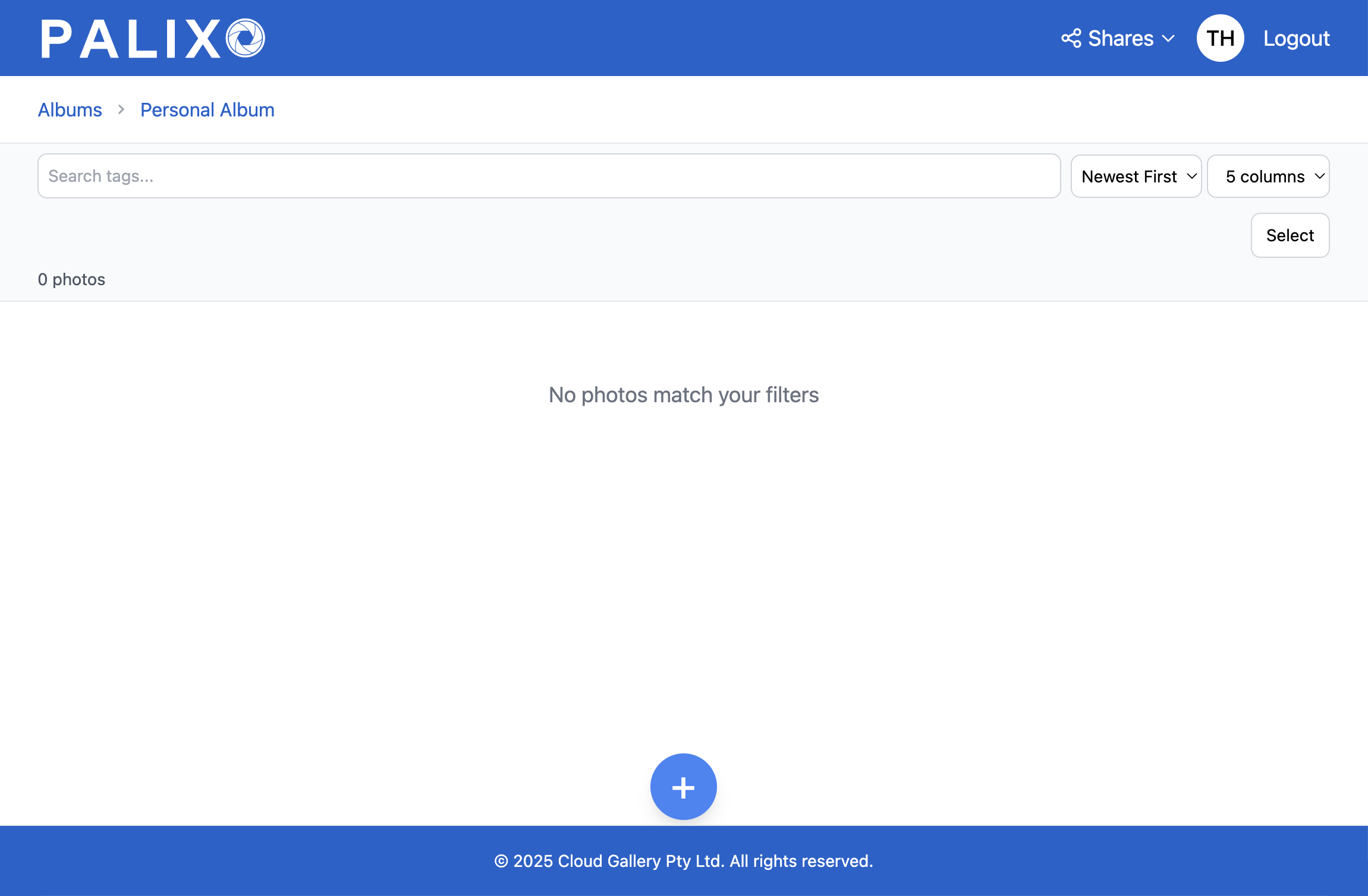 Album view showing photo grid