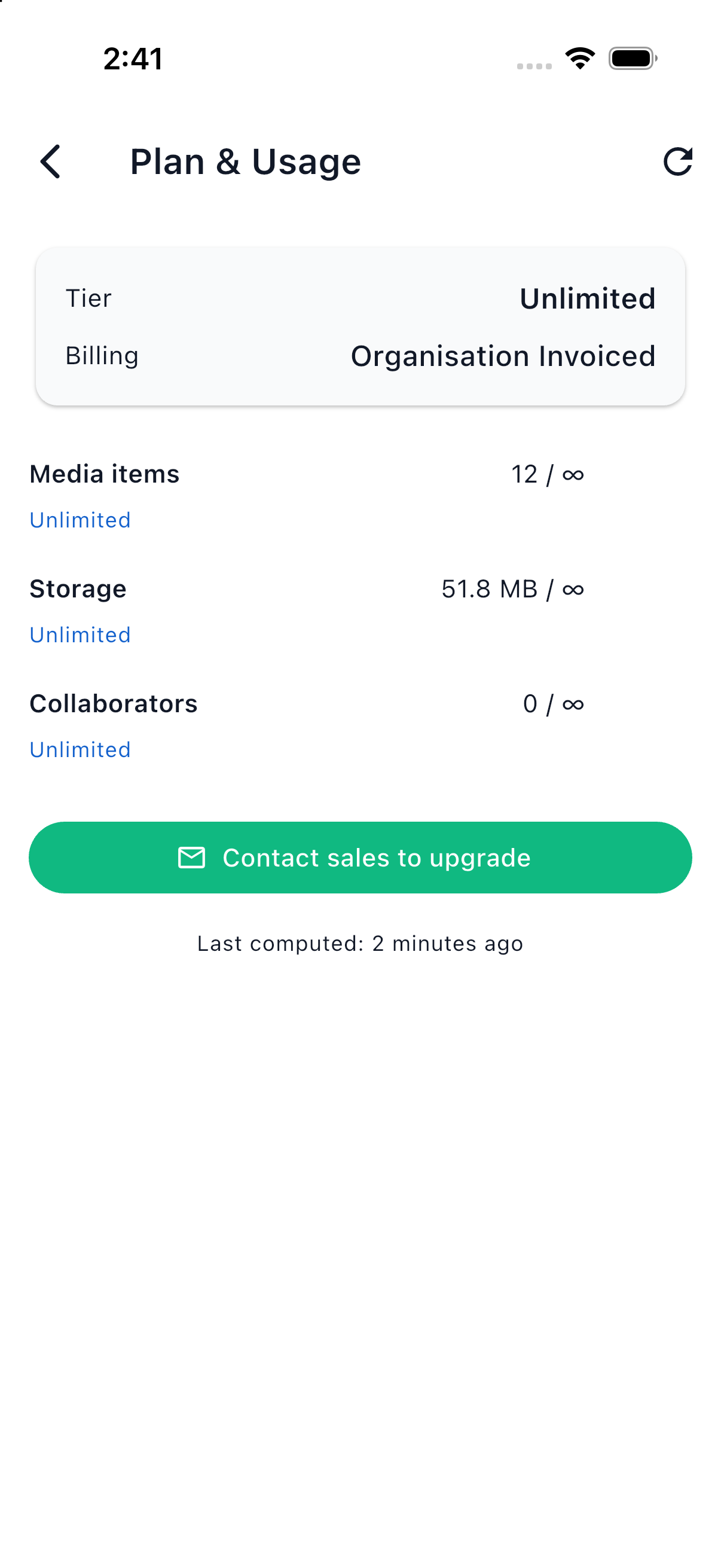 The Plan & Usage screen showing the trial countdown