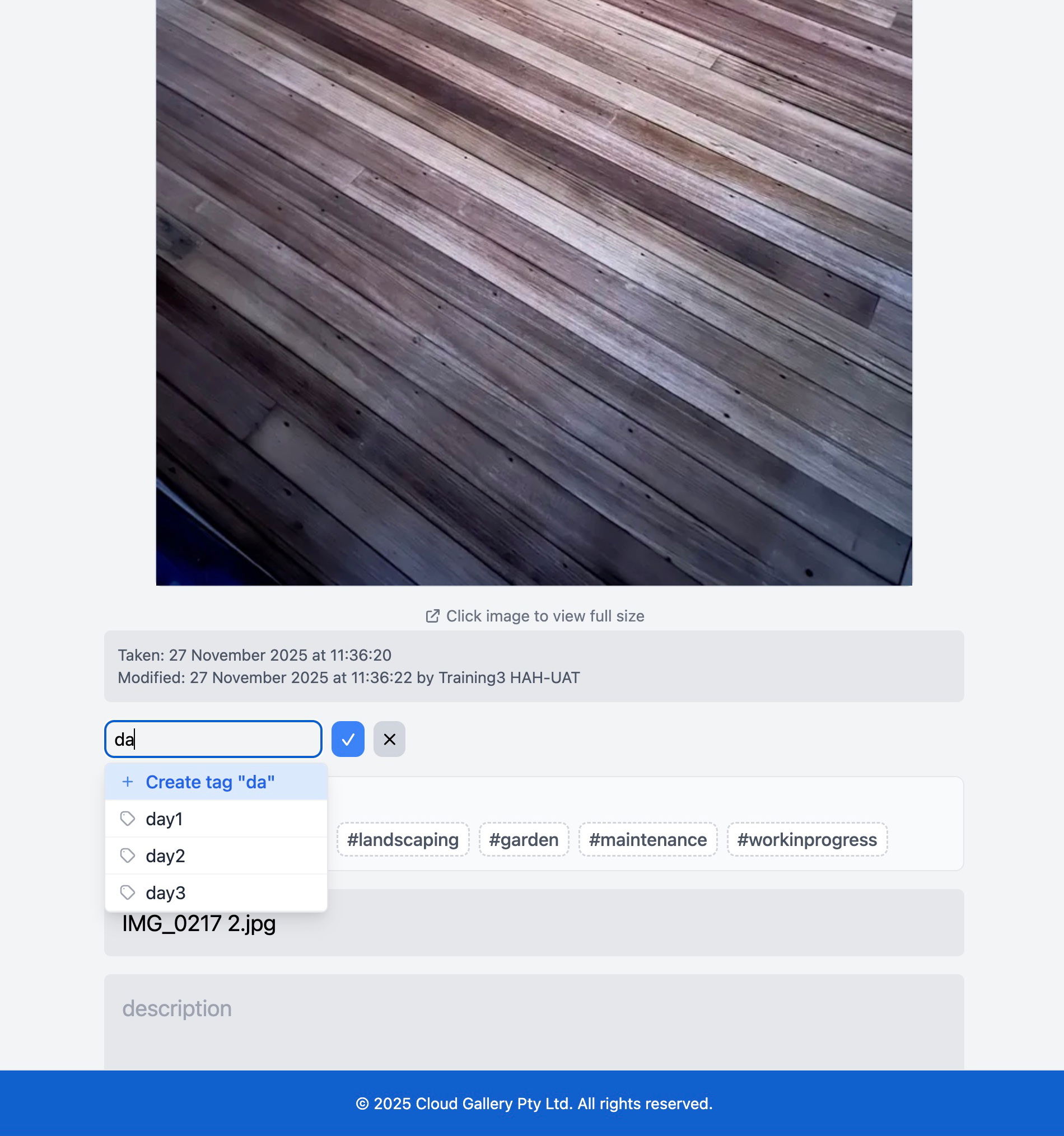 Tag bar showing autocomplete suggestions